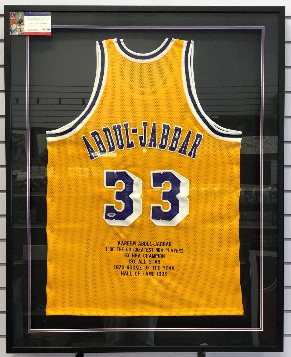 Kareem Abdul-Jabbar Autographed and Framed Los Angeles Lakers Jersey